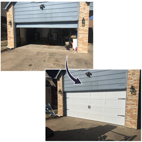 before and after garage door repair